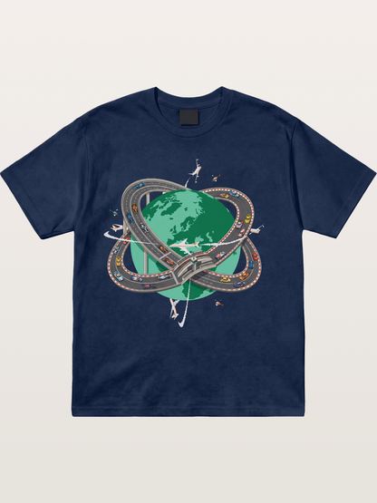 Earth Ring Road Racing Cotton T-shirt