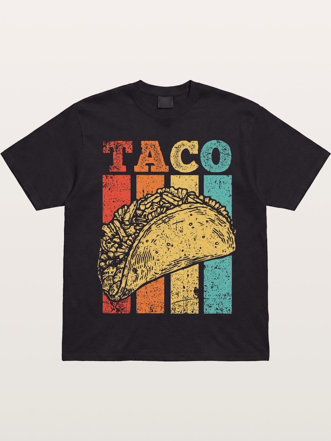 Vintage Taco Retro Stripes Food Gildan T-shirt