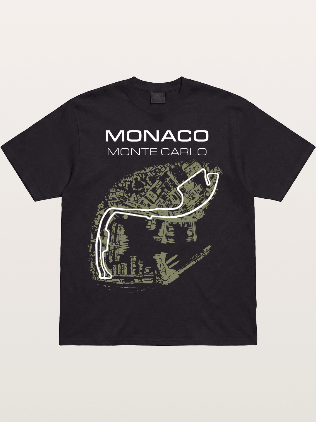 Monaco Grand Prix Vintage City Circuit Map Cotton T-shirt