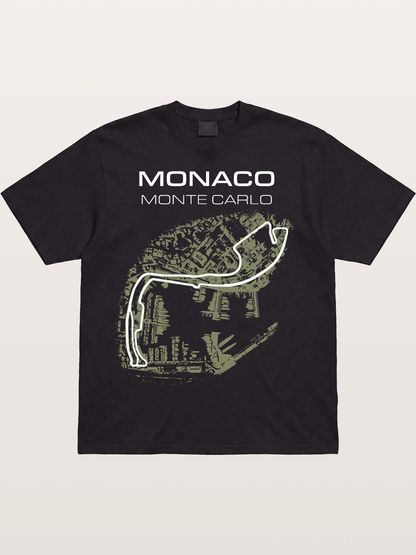 Monaco Grand Prix Vintage City Circuit Map Cotton T-shirt