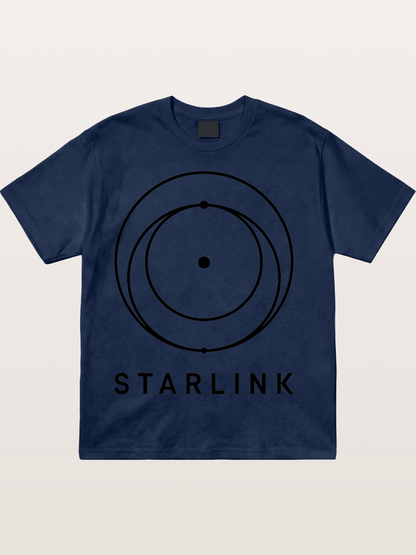 Starlink Orbit Minimal Logo Cotton T-shirt