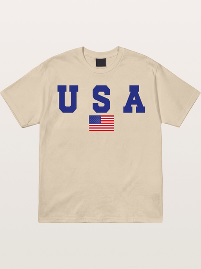 USA Letters With American Flag Gildan T-shirt