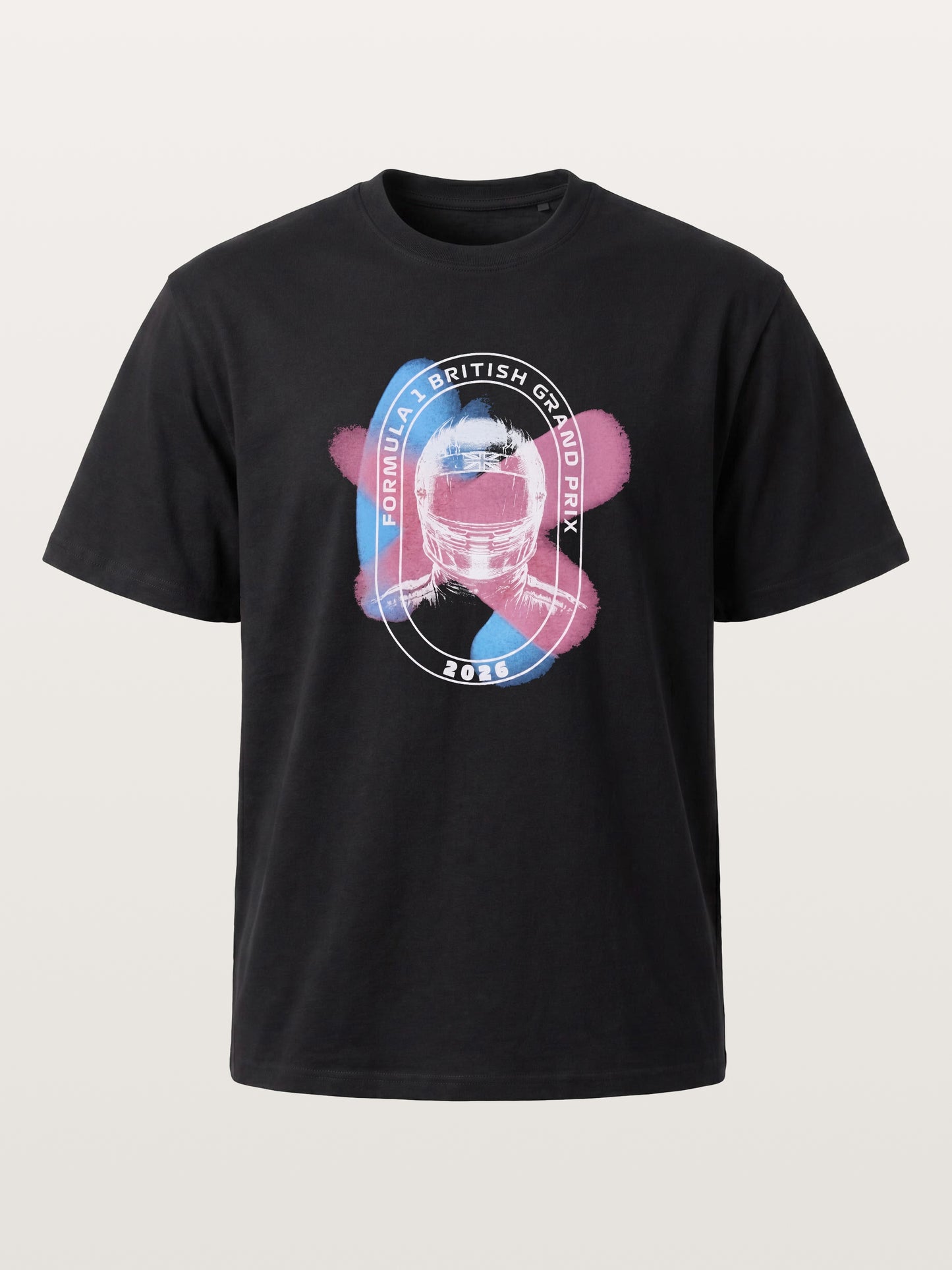 F1 British GP Union Jack Helmet Cotton T-shirt
