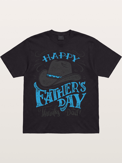 Happy Father's Day Cowboy Hat Cotton T-shirt