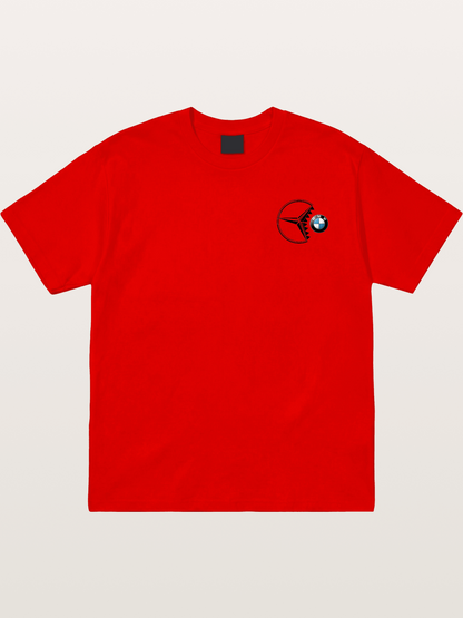 Mercedes vs BMW Logo Art Cotton T-shirt