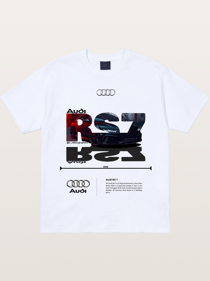 Audi RS7 Typography Collage Gildan T-shirt