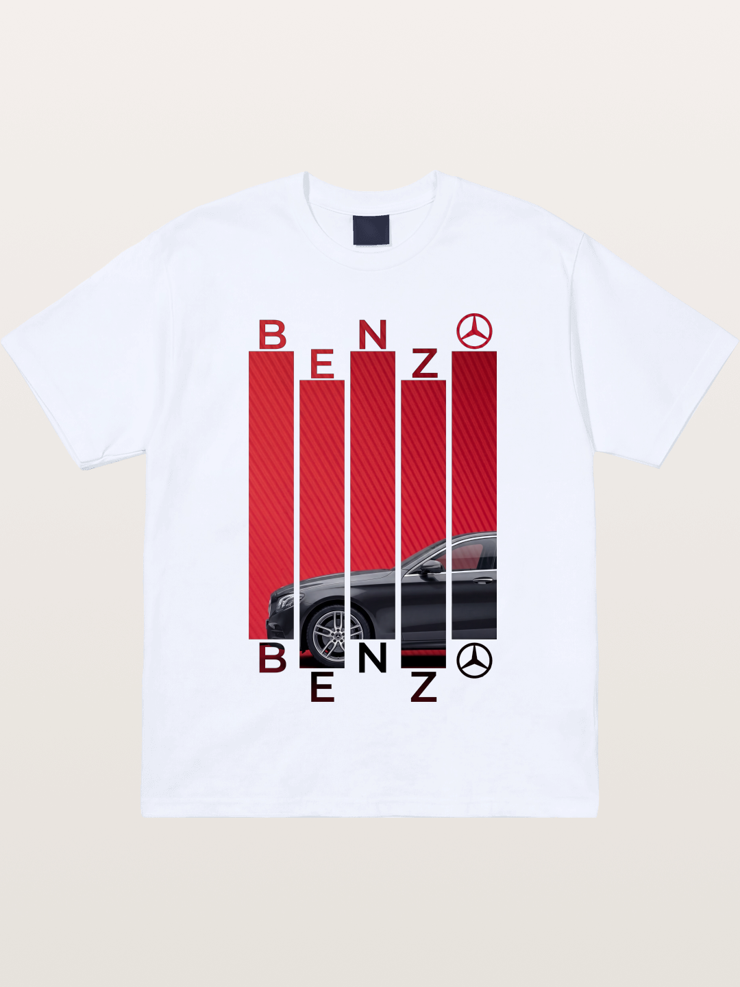 Benz Barcode Style Print Gildan T-shirt