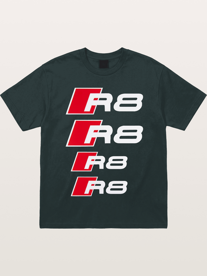 Audi R8 Red Repeated Text Gildan T-shirt