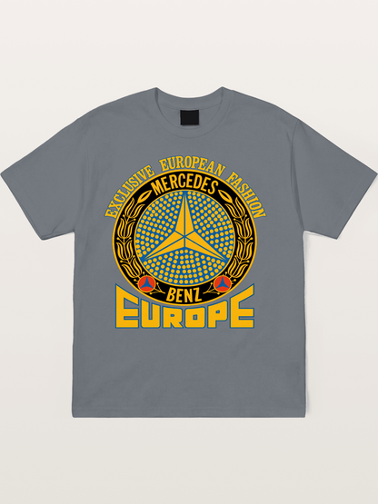 European Fashion Mercedes Print Cotton T-shirt