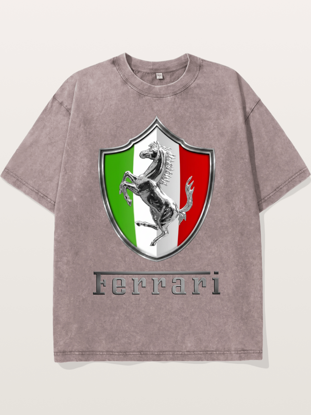 Ferrari Italian Flag Crest Washed T-shirt