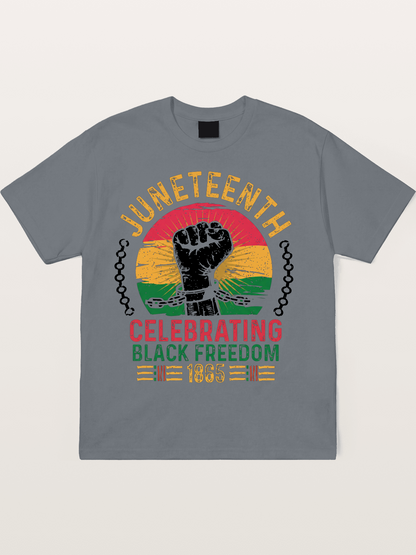 Juneteenth Black Freedom Fist Cotton T-shirt
