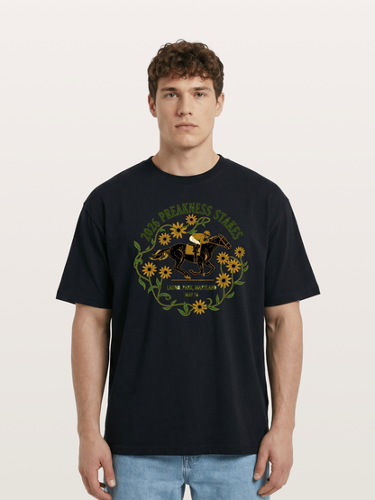 Preakness Stakes Laurel Wreath Badge Cotton T-shirt