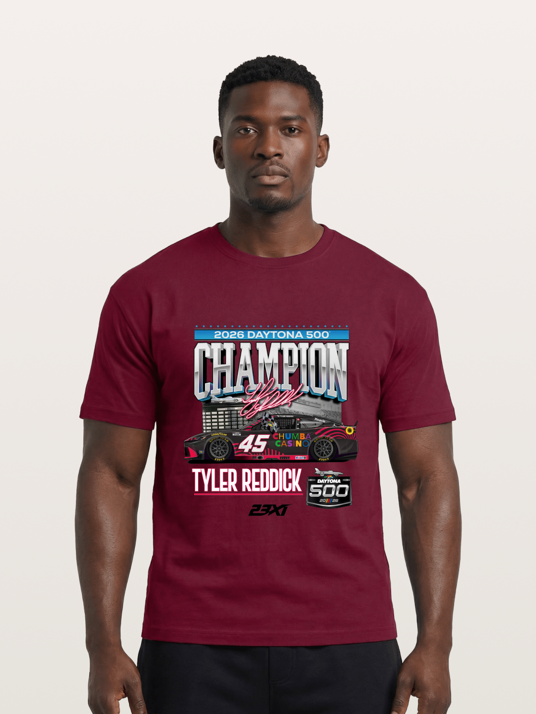 Tyler Reddick Daytona 500 Champion Print Gildan T-shirt