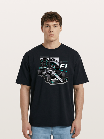 Mercedes Petronas F1 Collage Art Cotton T-shirt