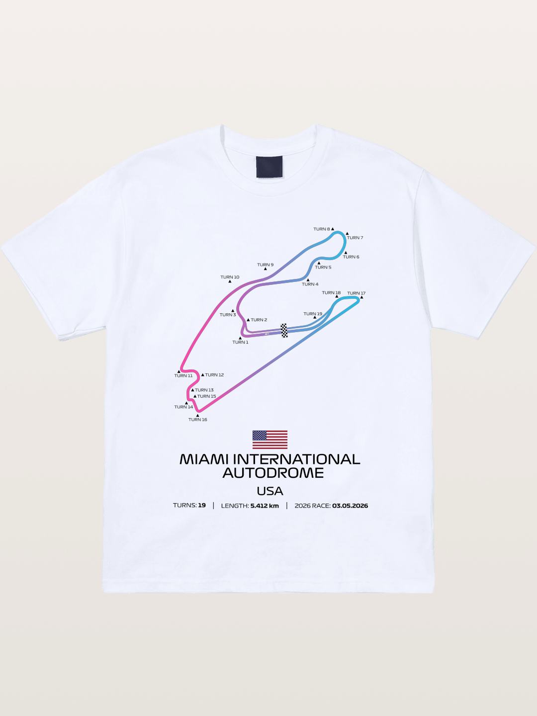 Miami Autodrome F1 Track Map Gildan T-shirt