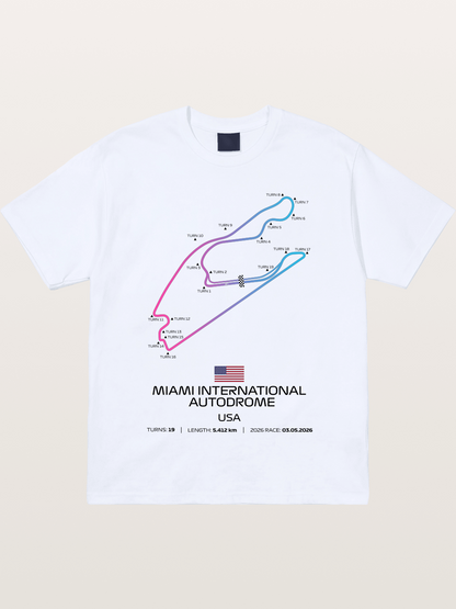 Miami Autodrome F1 Track Map Gildan T-shirt
