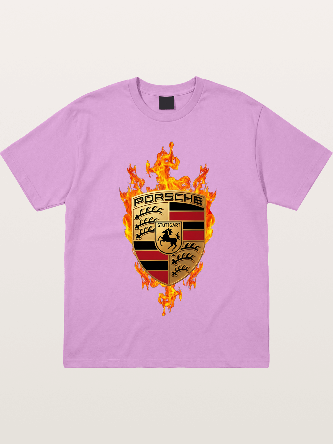 Porsche Flaming Logo Print Gildan T-shirt