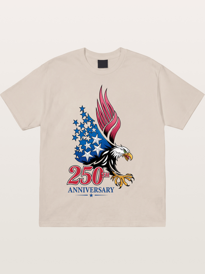 250th Anniversary Eagle Print Cotton T-shirt