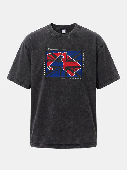 Vintage Union Jack F1 British Theme Washed T-shirt