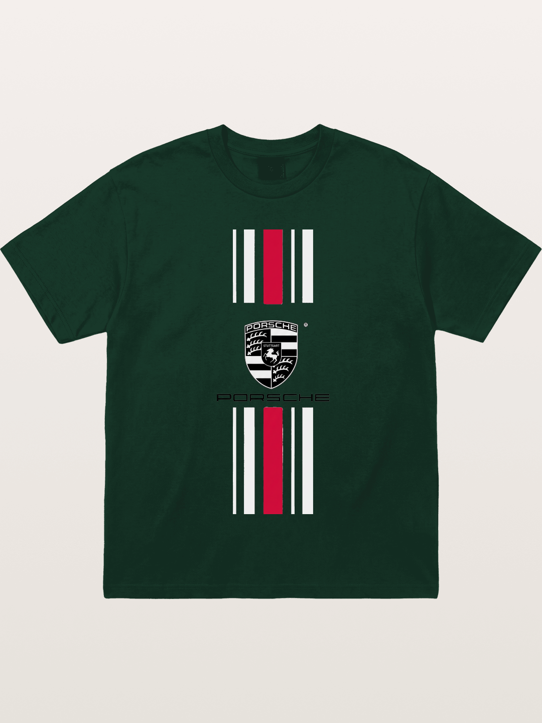 Porsche Crest Striped Design Gildan T-shirt