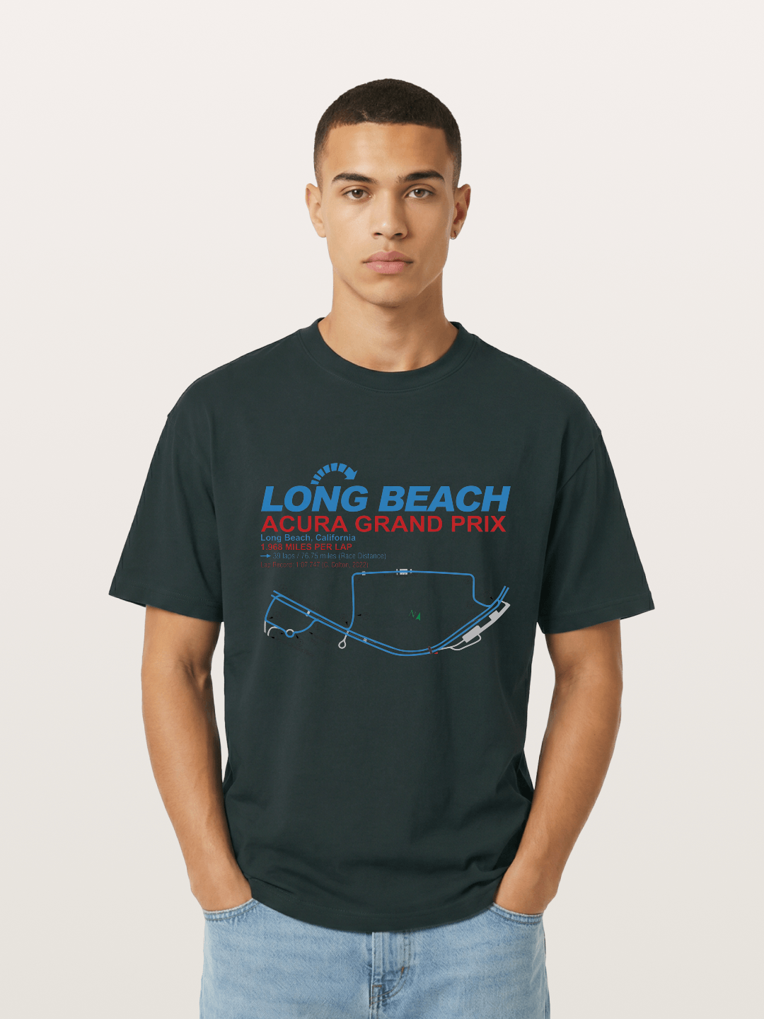 Long Beach Grand Prix Map Gildan T-shirt