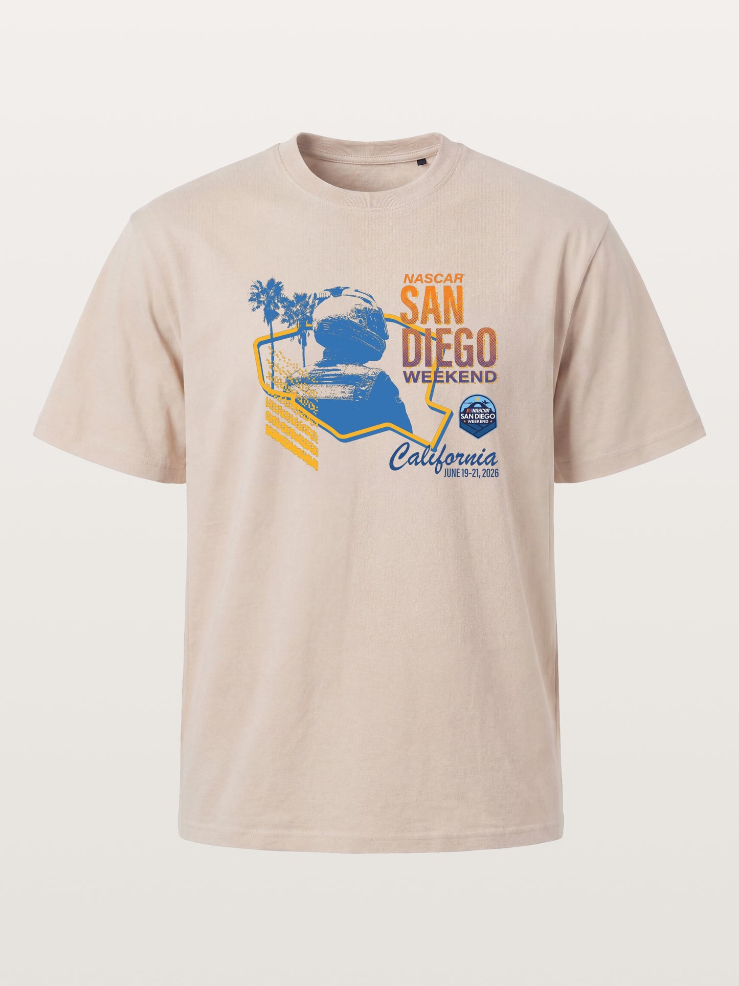 San Diego NASCAR Helmet Silhouette Cotton T-shirt