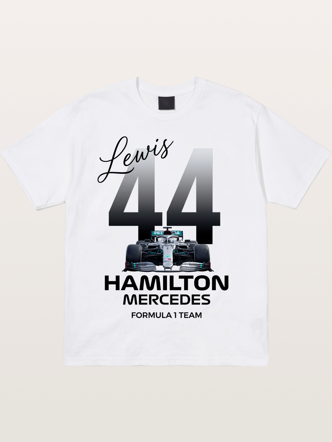 Lewis Hamilton Mercedes 44 Design Cotton T-shirt