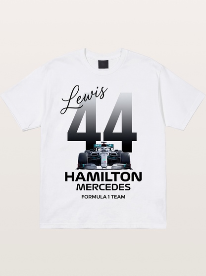 Lewis Hamilton Mercedes 44 Design Cotton T-shirt