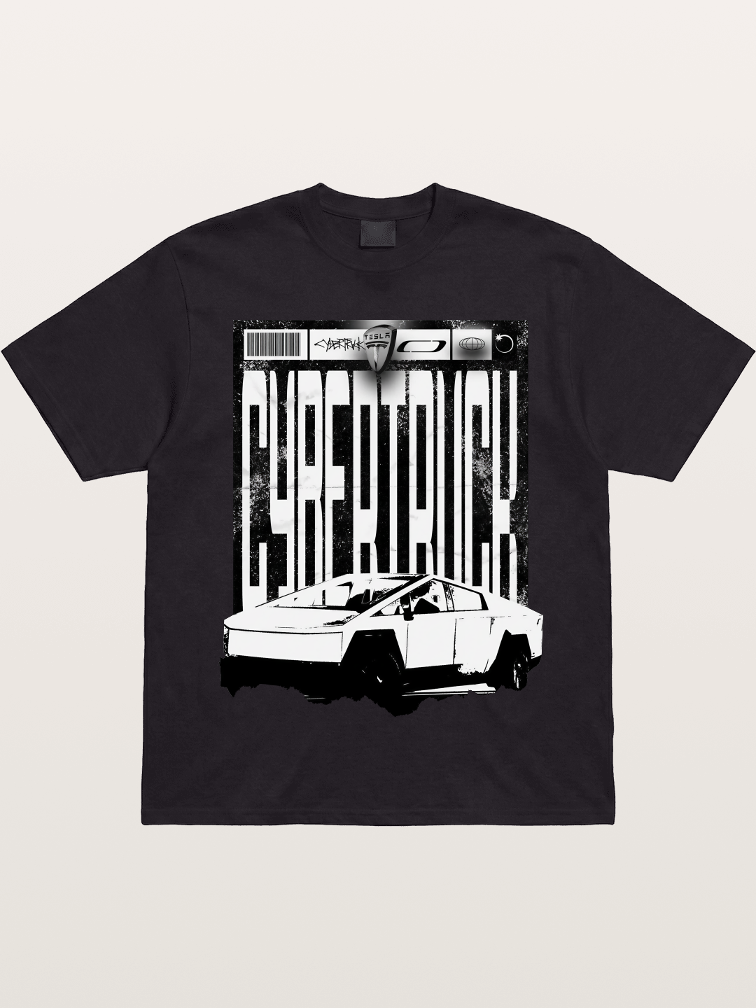 Tesla Cybertruck Glitch Poster Gildan T-shirt