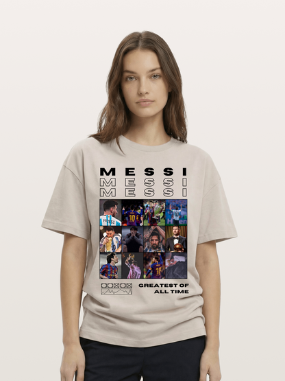 Messi Greatest of All Time Montage Cotton T-shirt