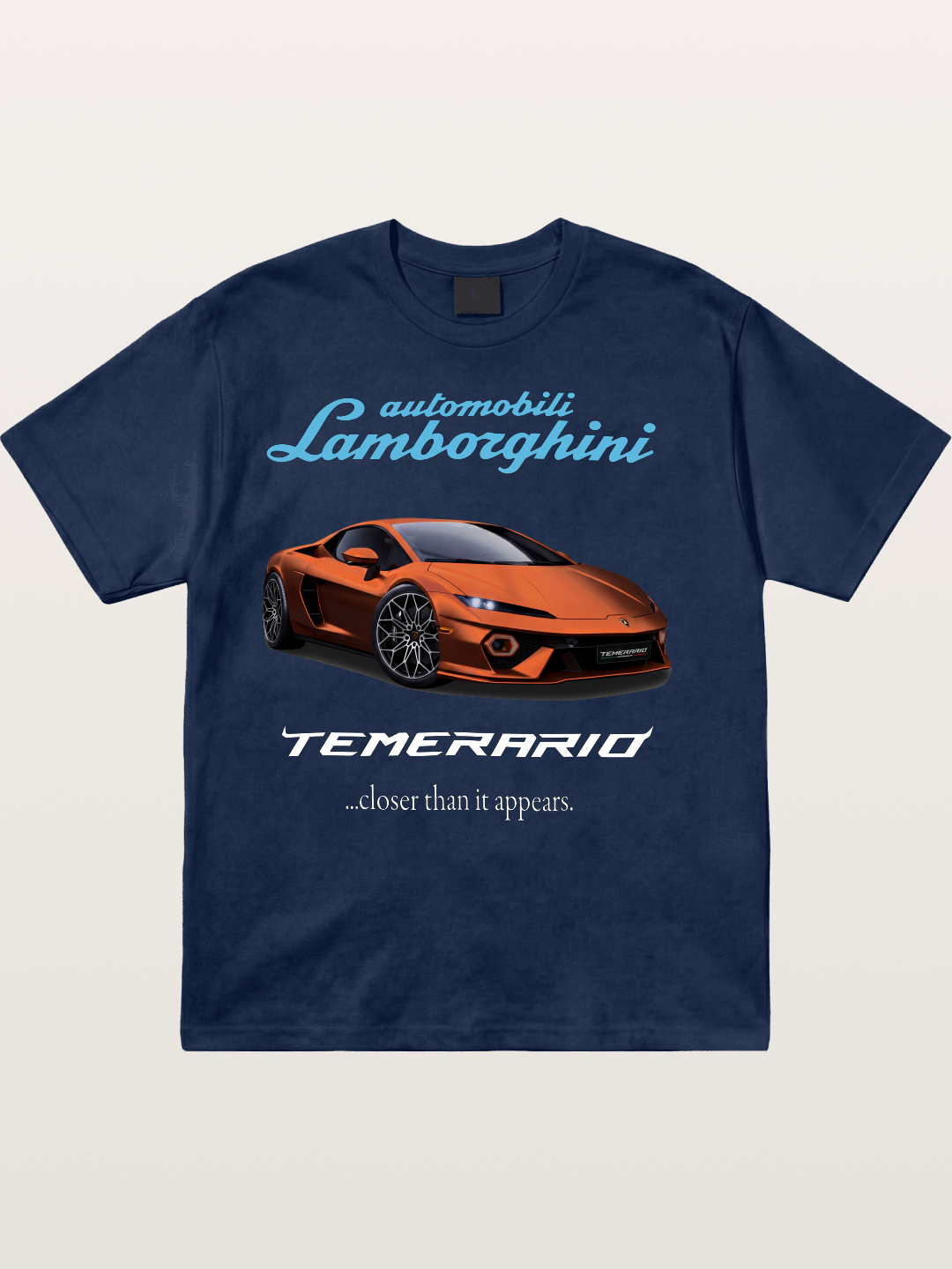 Lamborghini Temerario Orange Sports Car Cotton T-shirt