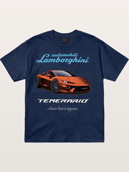 Lamborghini Temerario Orange Sports Car Cotton T-shirt