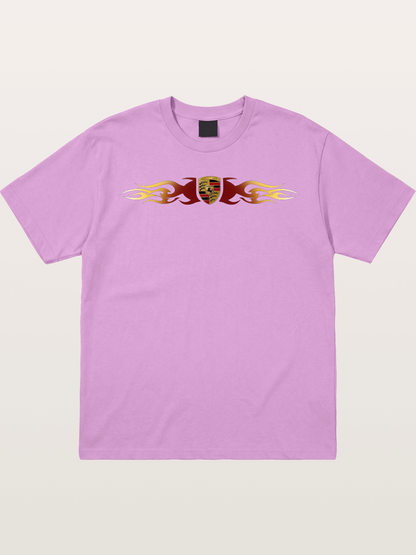 Porsche Crest Flame Stripe Gildan T-shirt