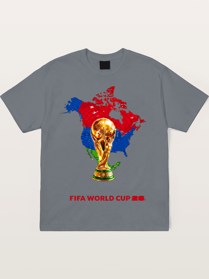 World Cup Trophy & Americas Map Cotton T-shirt