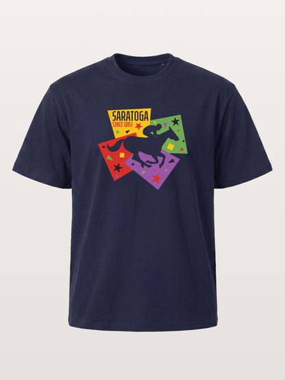 Saratoga Geometric Horse Rider Art Gildan T-shirt