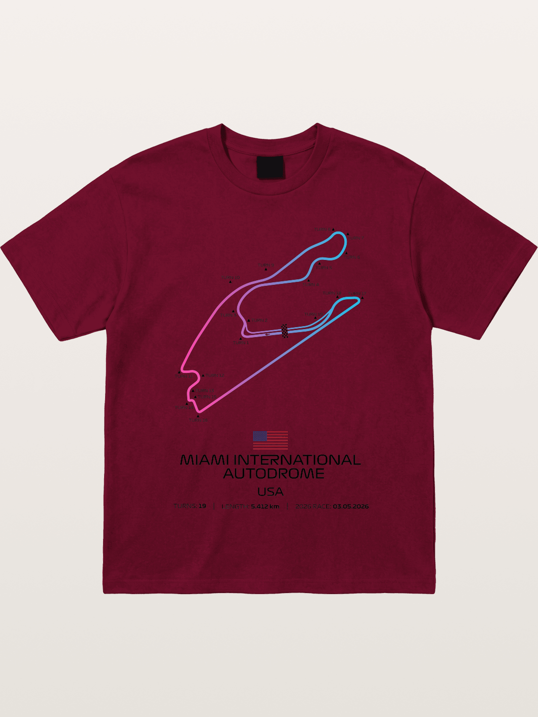 Miami Autodrome F1 Track Map Gildan T-shirt