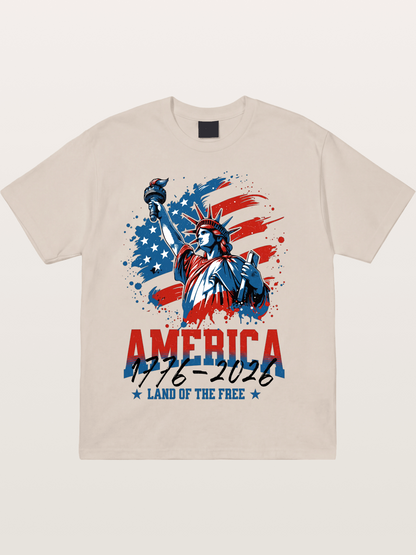 Statue Of Liberty 1776-2026 Cotton T-shirt