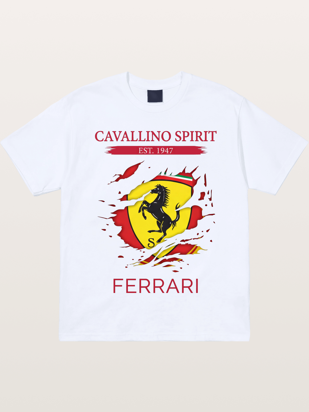 Ferrari 1947 Tear Logo Gildan T-shirt