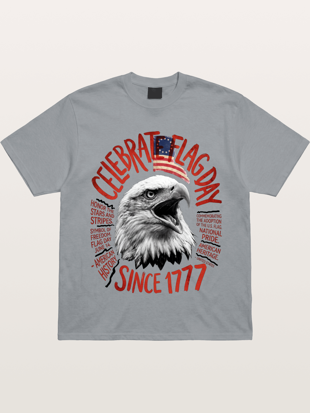 Eagle Celebrate Flag Day 1777 Gildan T-shirt