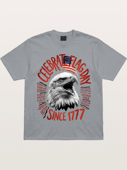 Eagle Celebrate Flag Day 1777 Gildan T-shirt