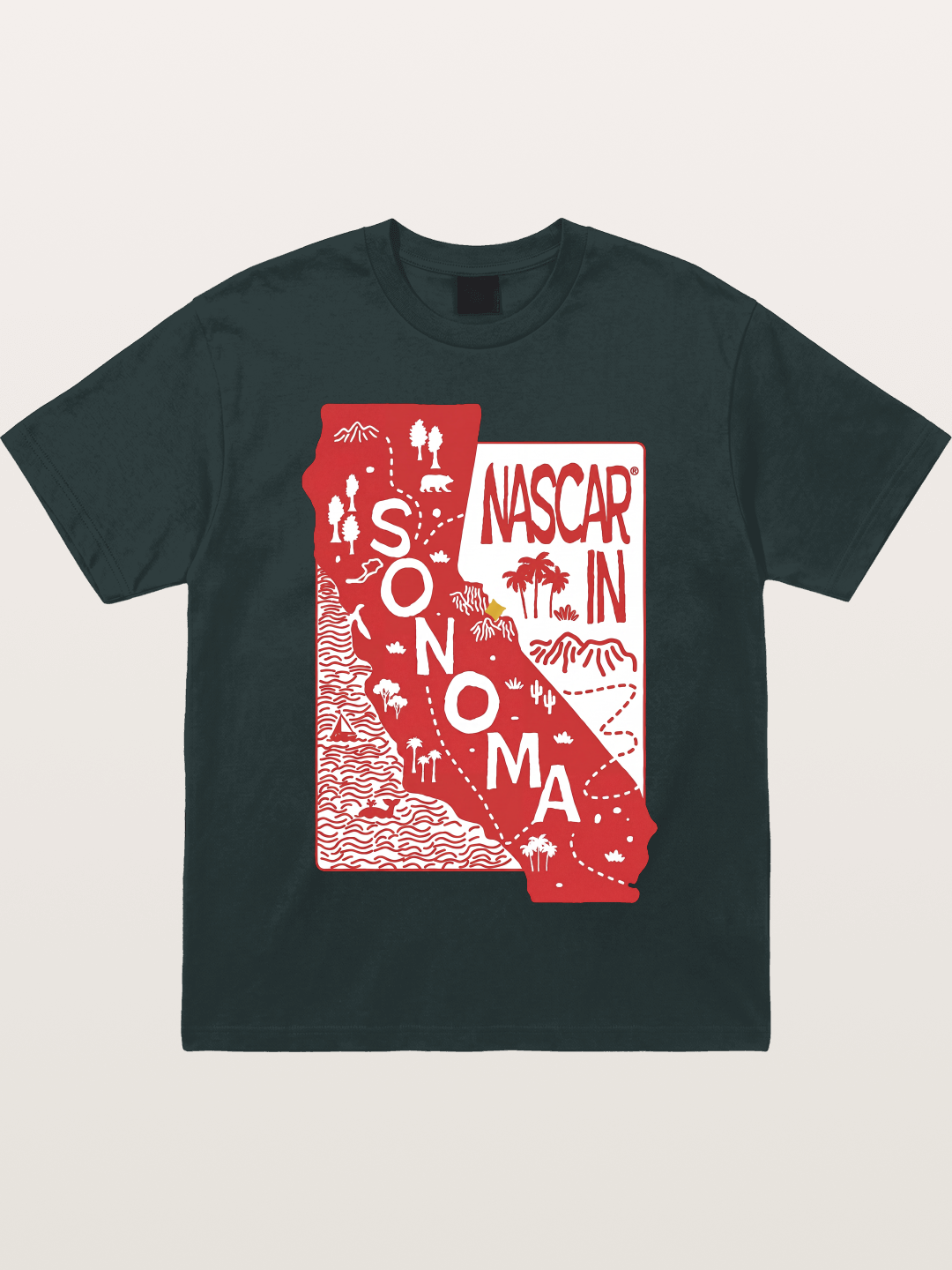 Sonoma Raceway California Outline Gildan T-shirt
