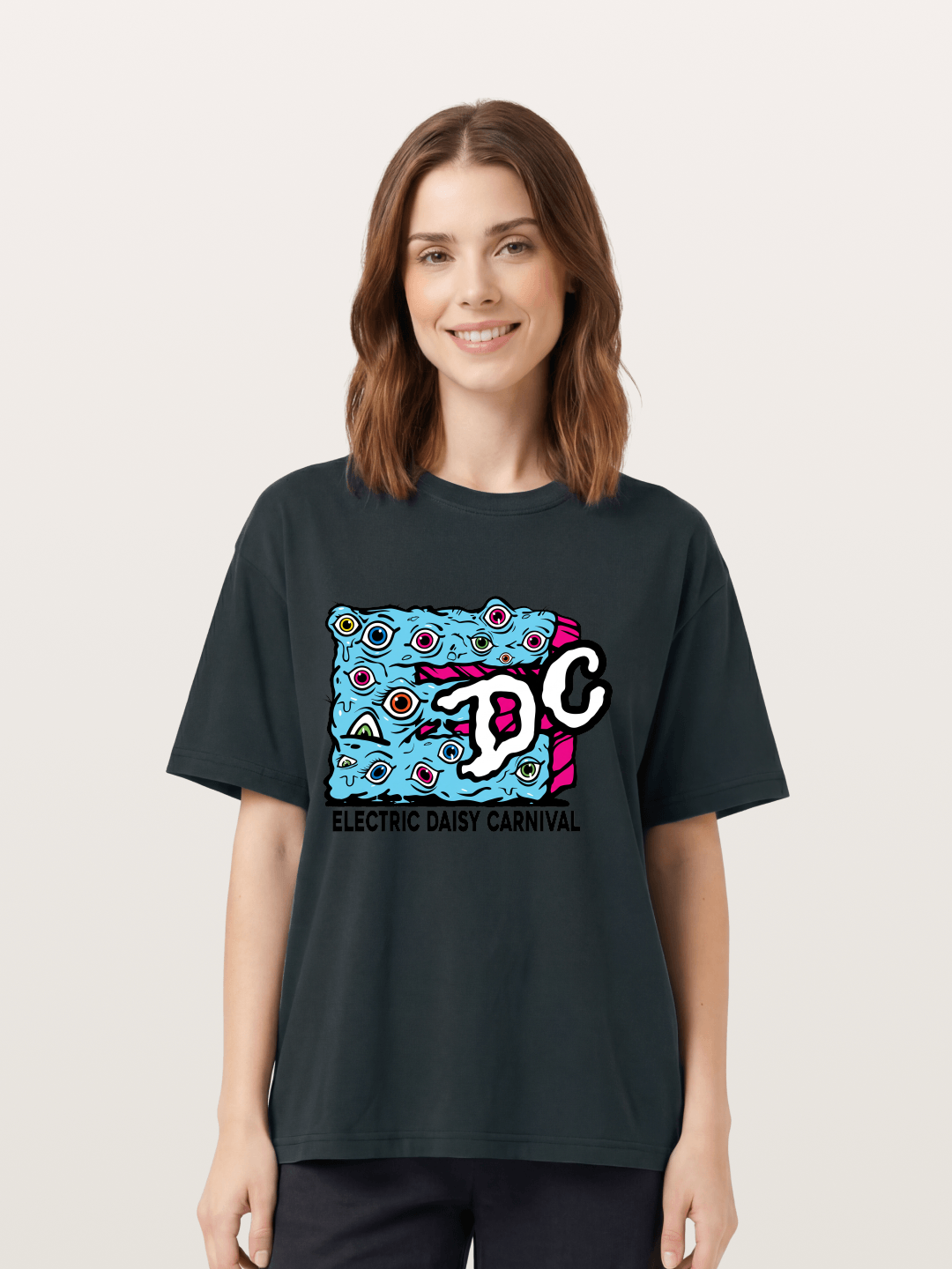 EDC Trippy Eye Daisy Print Gildan T-shirt