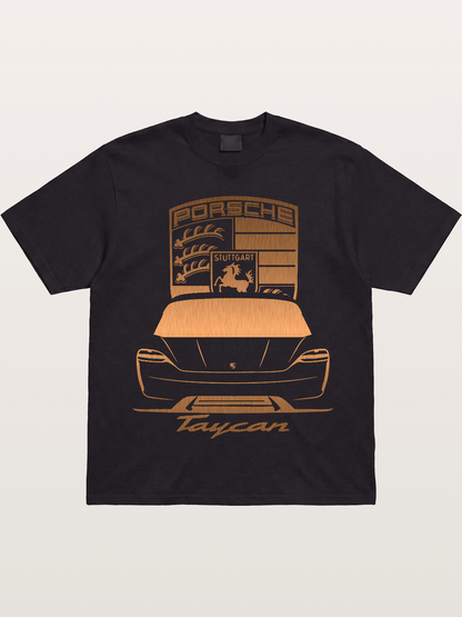 Porsche Taycan Copper Line Art Gildan T-shirt