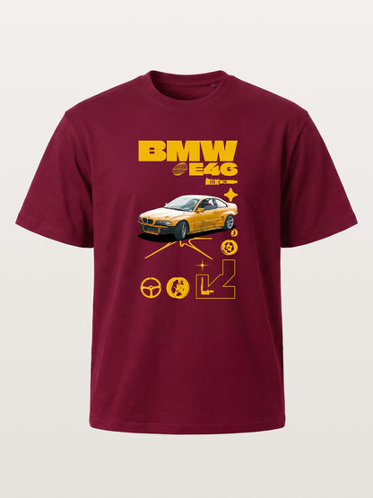 BMW E46 Yellow Tuner Print Gildan T-shirt