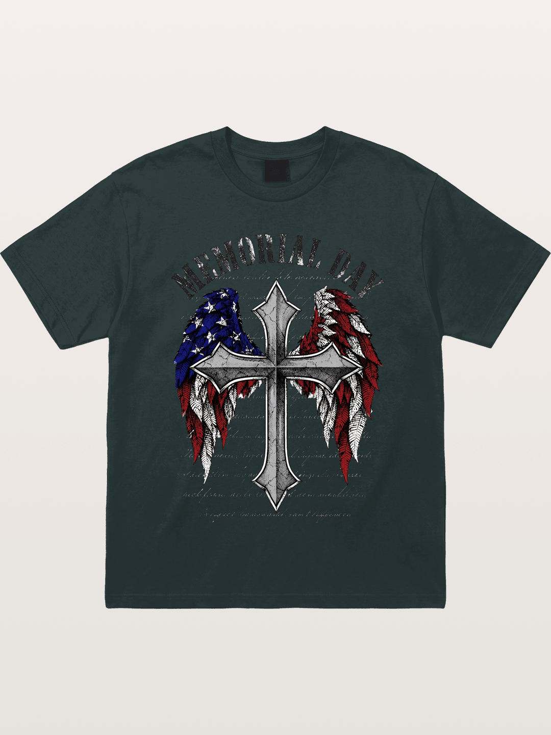 Memorial Day Cross Wings Art Gildan T-shirt