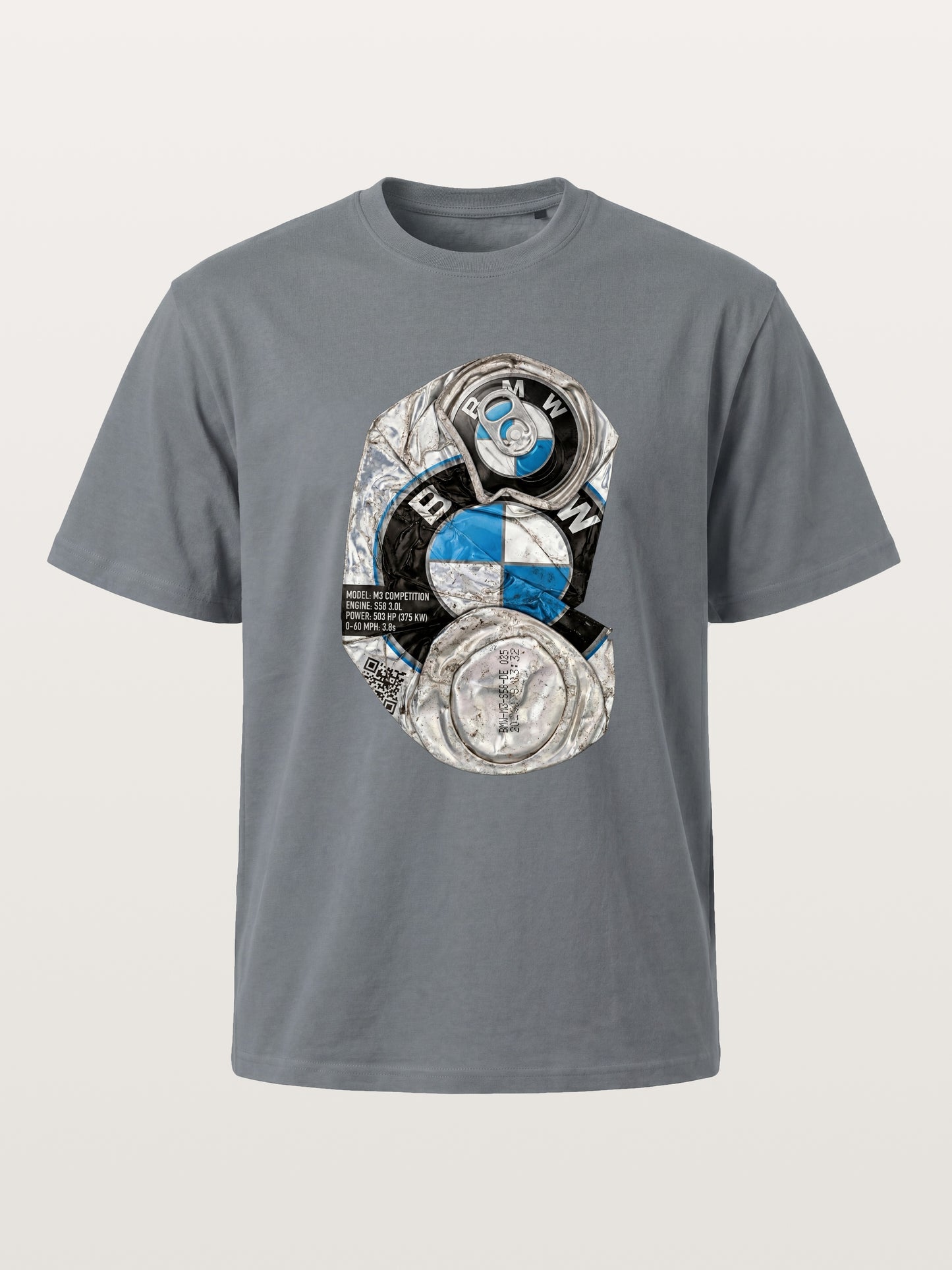 Crushed BMW Cans Collage Cotton T-shirt
