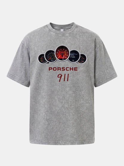 Five Piece Porsche 911 Gauge Cluster Washed T-shirt