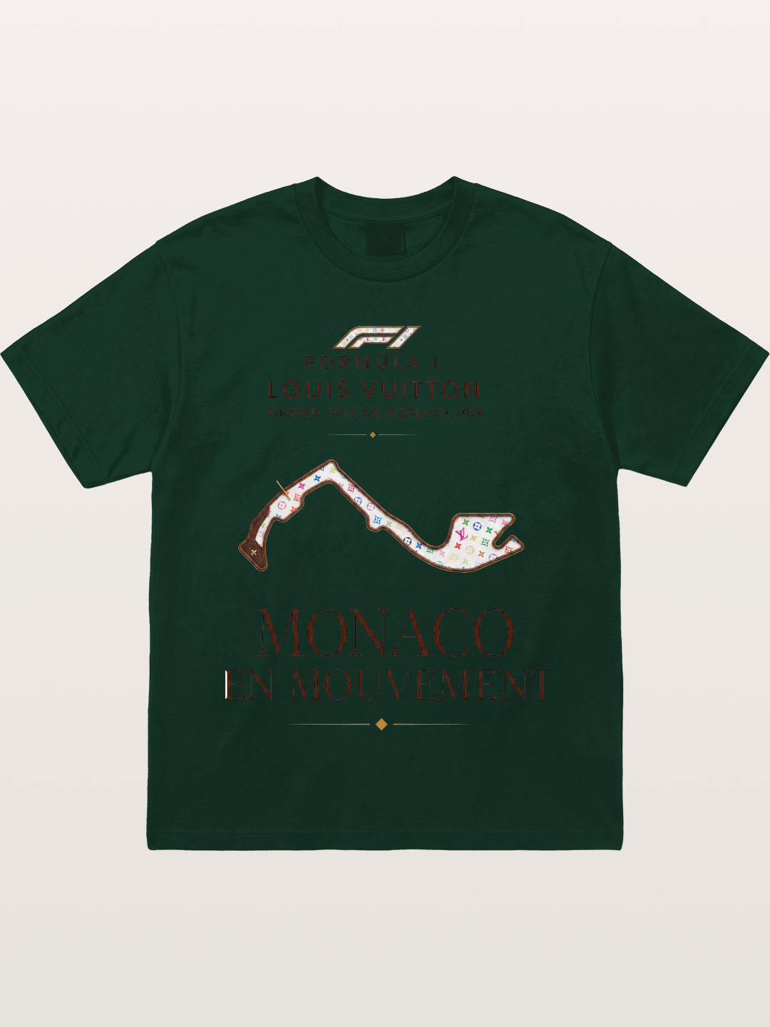 LV x F1 Monaco Track Art Gildan T-shirt