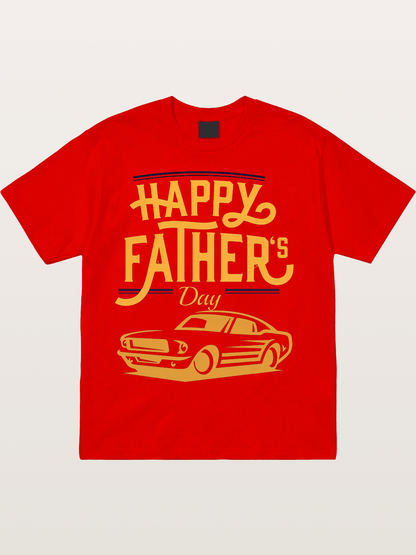 Father's Day Muscle Car Art Cotton T-shirt