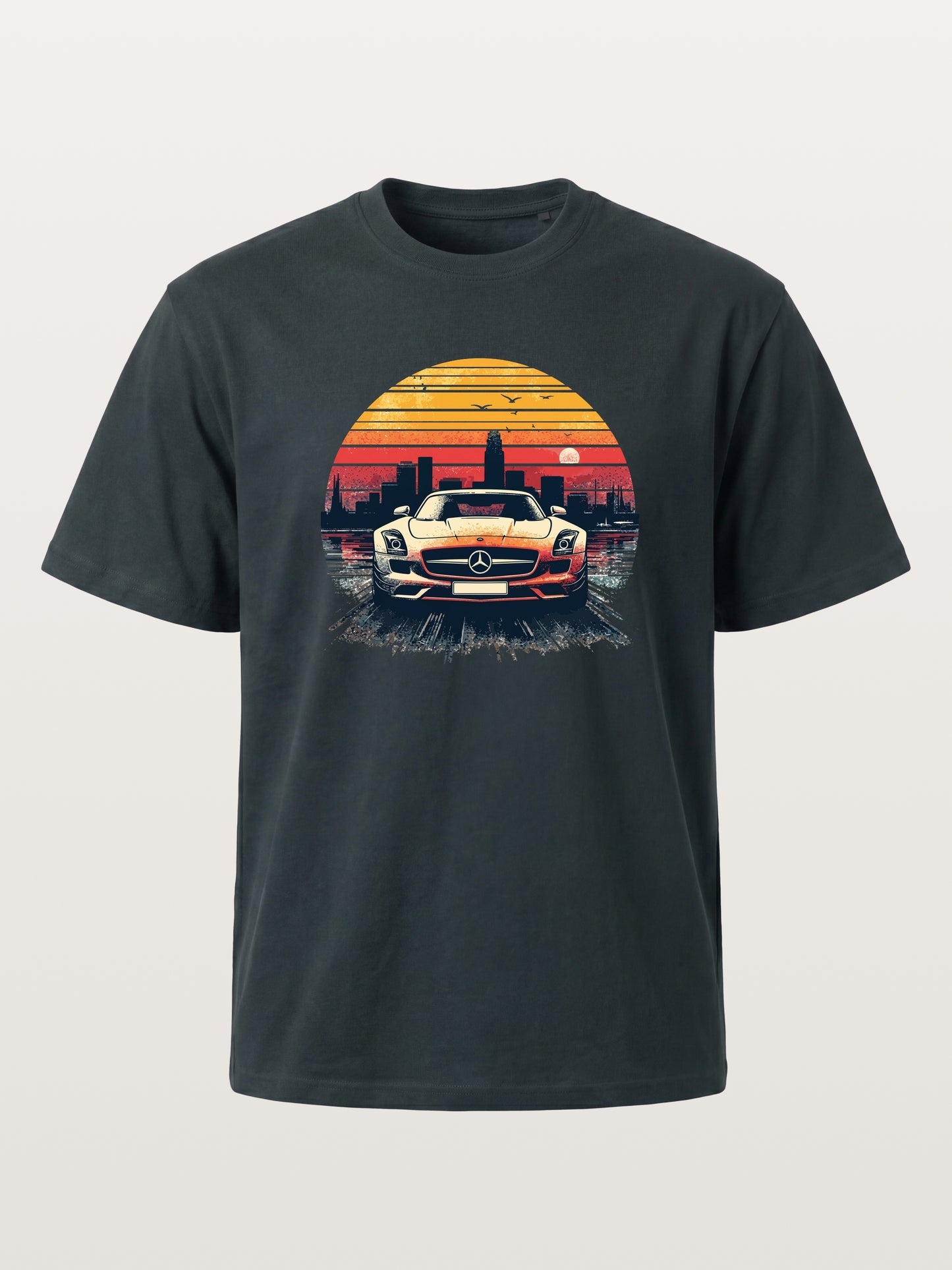 AMG Sport Car Retro Sunset Cityscape Gildan T-shirt
